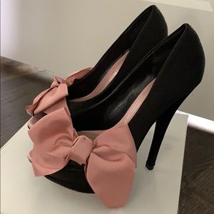 ALDO PINK BOW platform heels